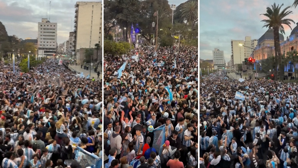 Festejo celeste y blanco en Tucumán: miles de hinchas celebraron el pase de Argentina a la final del Mundial
