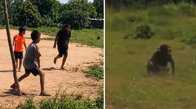 ¿Un duende en Tucumán? Una extraña figura apareció mientras unos chicos jugaban al fútbol