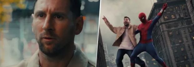 Messi sorprende al aparecer junto a Spider-Man en la promoción de la nueva película de Marvel