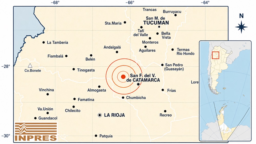 Un sismo 4.3° en Catamarca se sintió en el sur tucumano