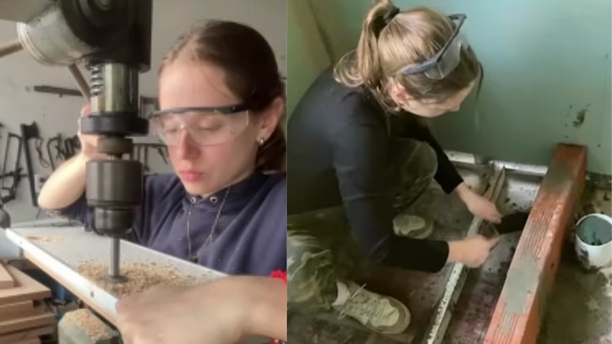 Ejemplo: una chica aprendió albañilería por su papá y construyó su propia casa a los 24 años