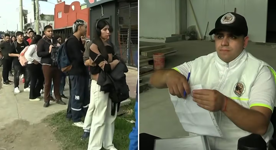 Crisis de empleo: 10 cuadras de fila para trabajar en una carnicería