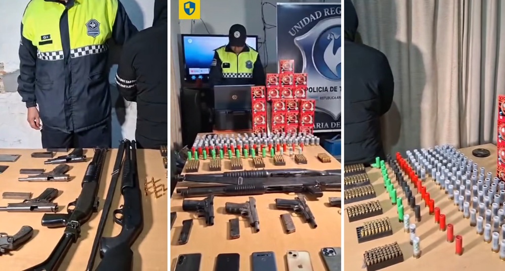 Descubren un arsenal durante un allanamiento por robo agravado