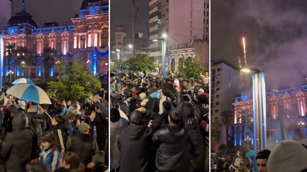 Tucumán celebró bajo la lluvia el pase de Argentina a octavos