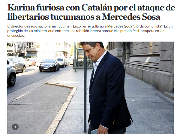 Karina Milei furiosa con Catalán por el ataque de libertarios a Mercedes Sosa: le exigió que eche a Enzo Ferreira