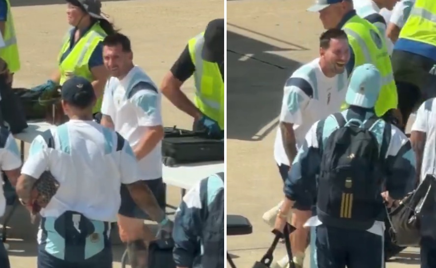 Messi no pudo contener la risa cuando seguridad abrió la valija del Cuti Romero: qué llevaba