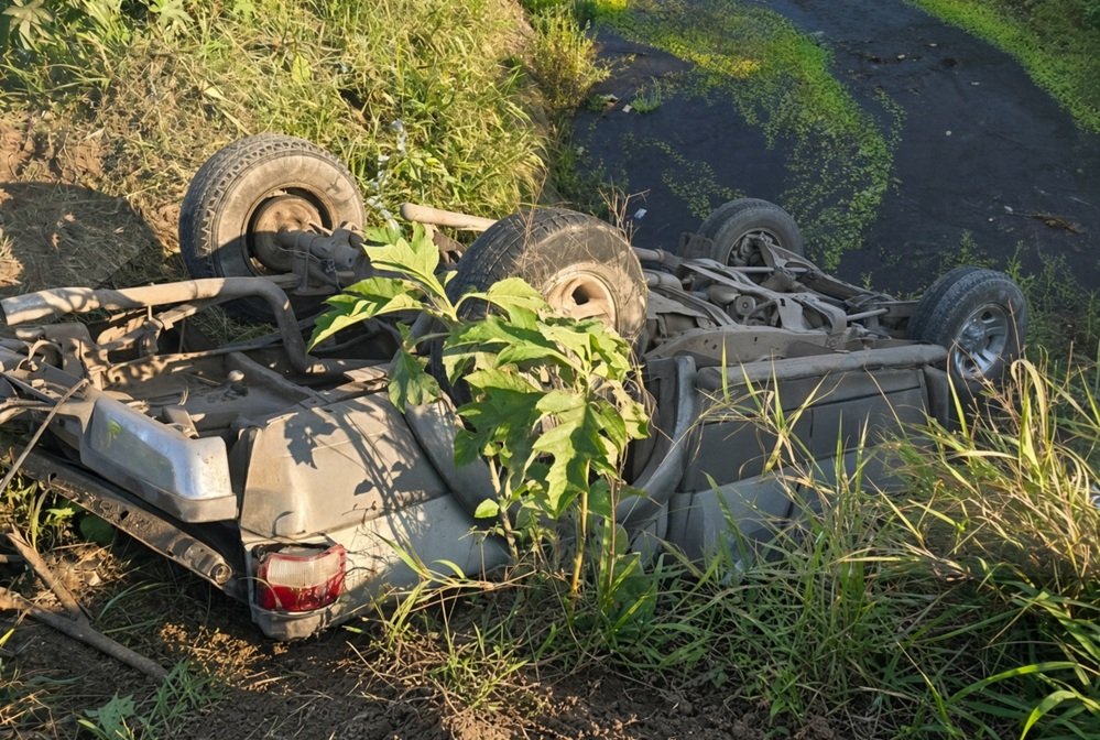 La Reducción: una camioneta volcó en un canal y murió un hombre